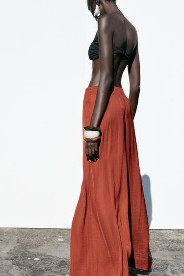 WIDE FLOWING TROUSERS - Terracotta by Zara - Image 5