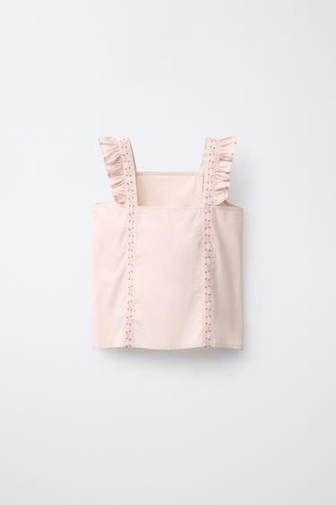 6-14 YEARS/ EMBROIDERED STRAP PYJAMAS - Pale pink by Zara - Image 2