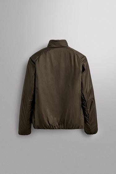 Zara RUNNING FEATHER BLEND PUFFER JACKET - Dark brown