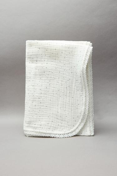 TEXTURED STAR BLANKET - Ecru by Zara