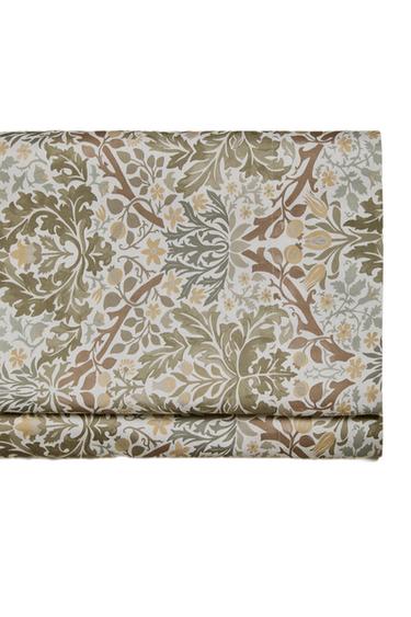 Zara MORRIS & CO. LEAF PRINT COTTON SATEEN FLAT SHEET - Green