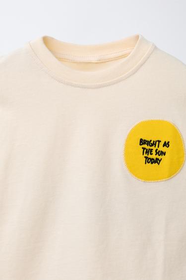 T-SHIRT SOLEIL BRODÉ - Beige de Zara - Image 2