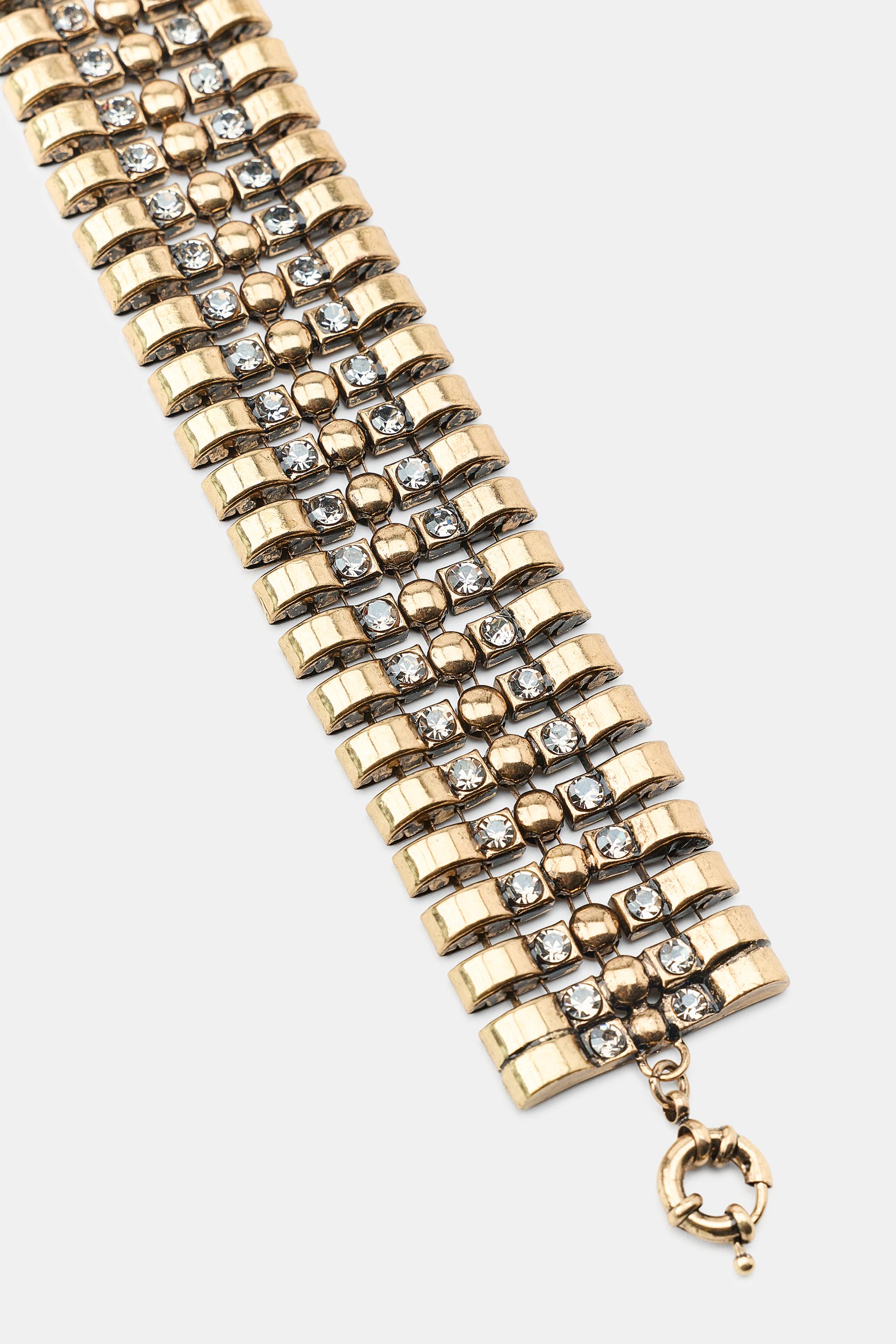 Женские аксессуары Zara METALLIC JEWELED CHOKER — фото 4