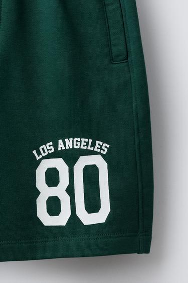 SHORT DE JOGGING VARSITY - Vert foncé de Zara - Image 3