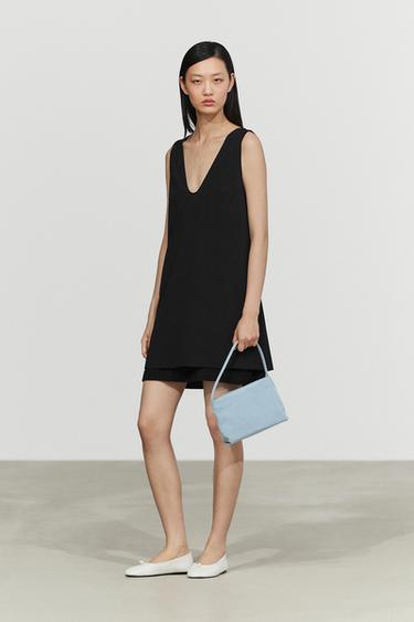 Vestido mini doble tejido - Negro de Zara
