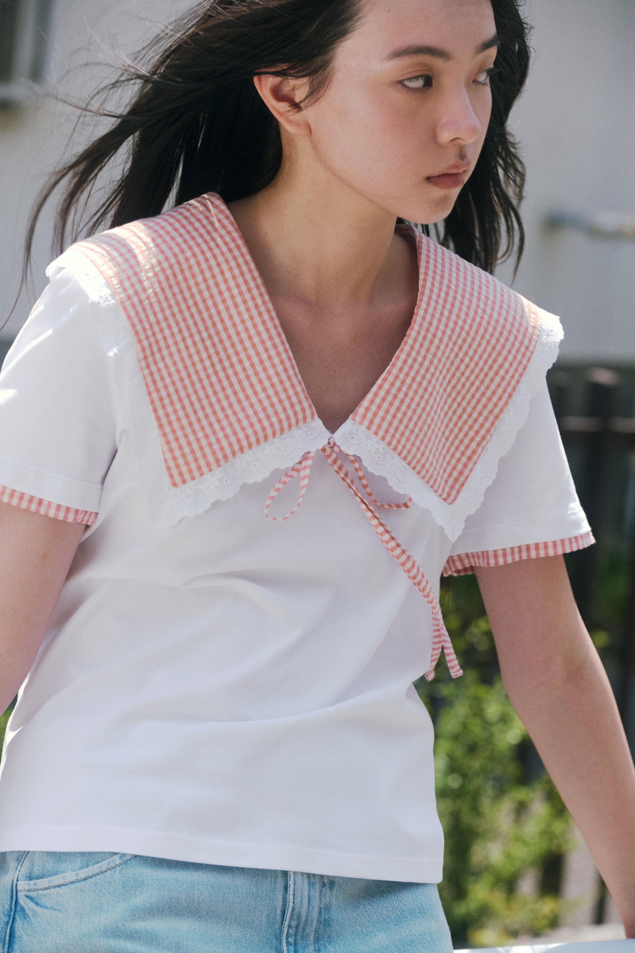 スペイン発送 ZARA コンビネーションヴィシーチェックTシャツ The Guides スペイン | ZARA