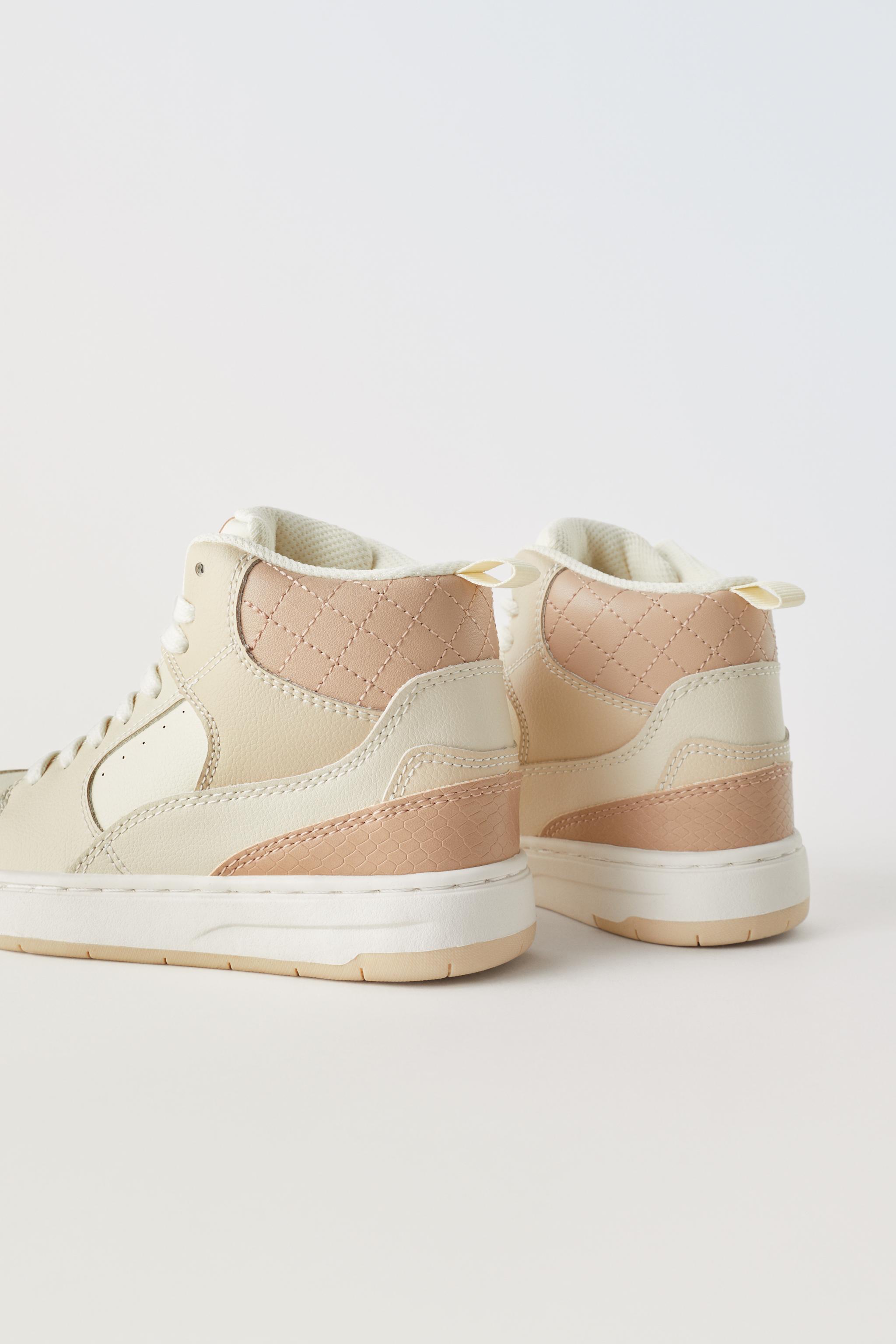 MULTI-PIECED HIGH TOP SNEAKERS - Off White | ZARA Canada