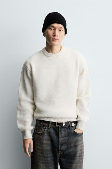 BOXY FIT TEXTURED JUMPER - Oyster-white by Zara