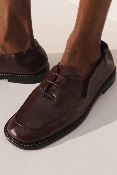 LEATHER SHOES - Burgundy Red by Zara - Image 2