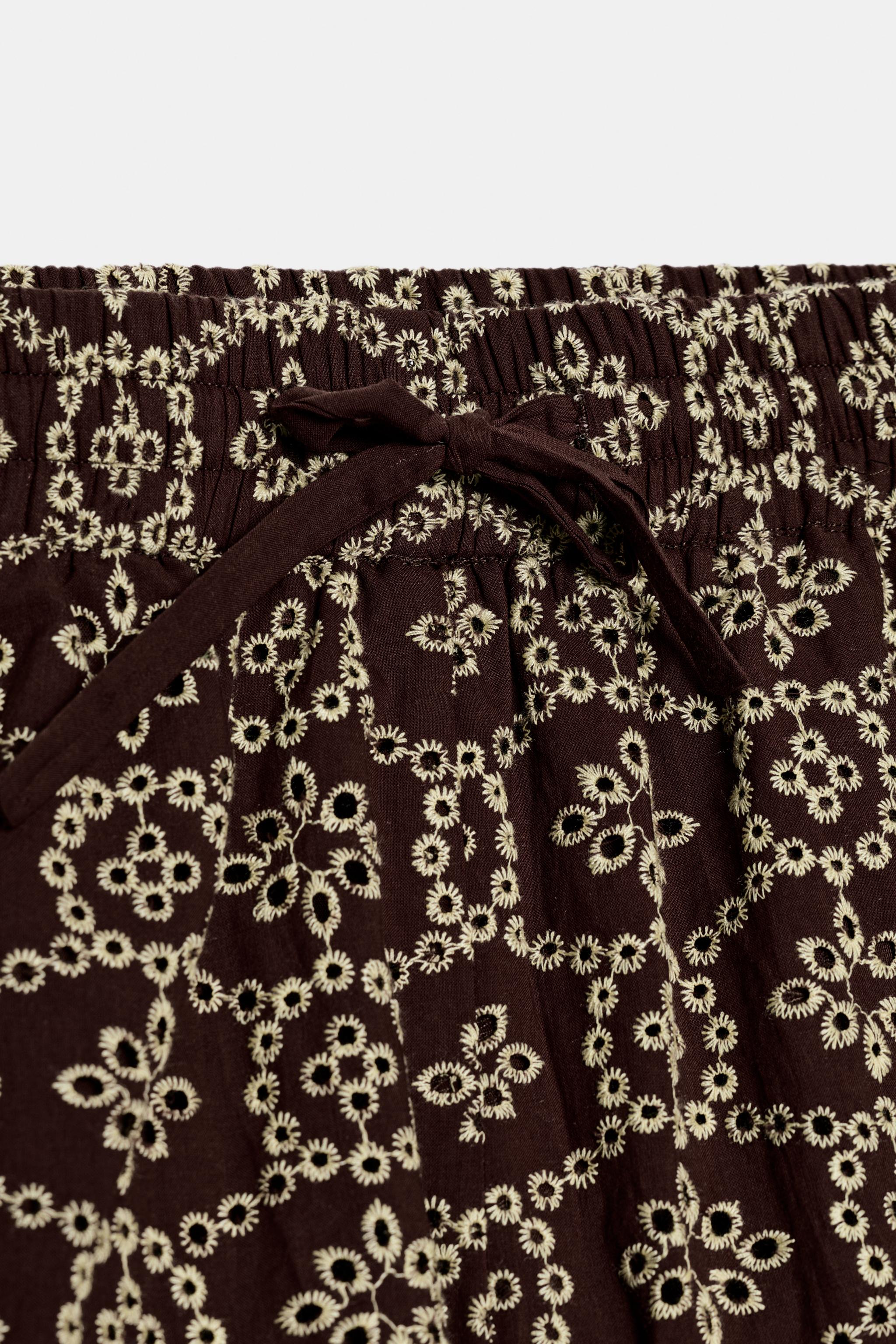 PERFORATED EMBROIDERED SHORTS