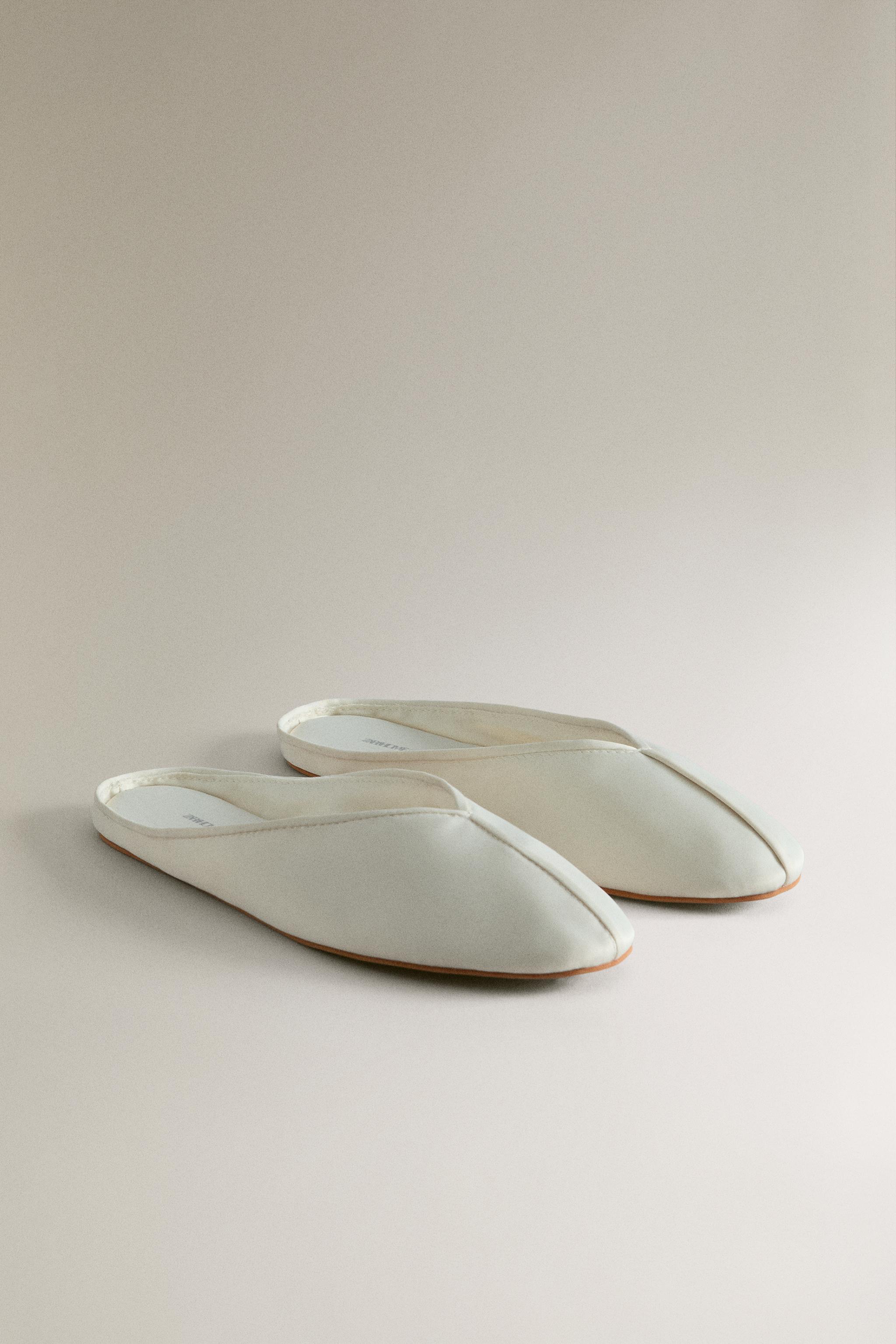 SATEEN MULES WITH PIPING