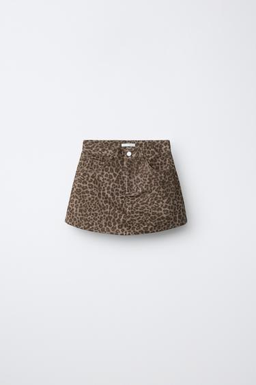 Zara ANIMAL PRINT SKORT - Leopard / taupe brown