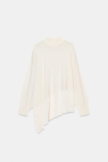 JERSEY PUNTO COMBINADO ASIMÉTRICO - Blanco de Zara