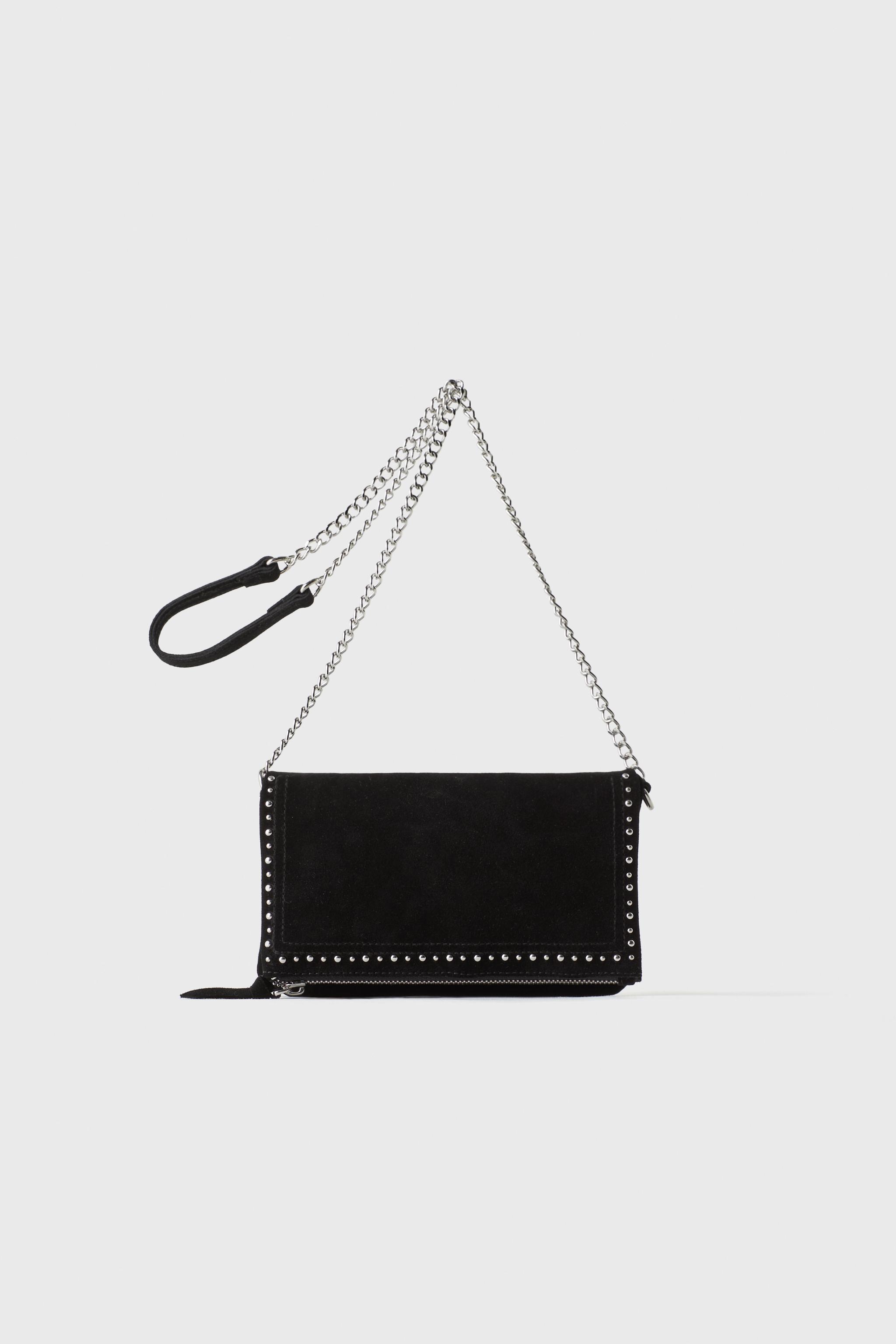 Black studded bag zara online