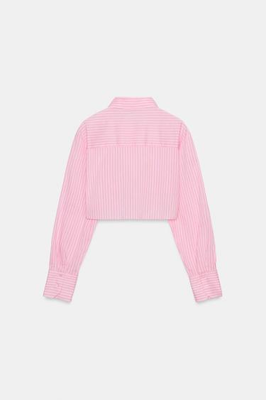 SHORT STRIPED SHIRT - Pink by Zara - Image 6