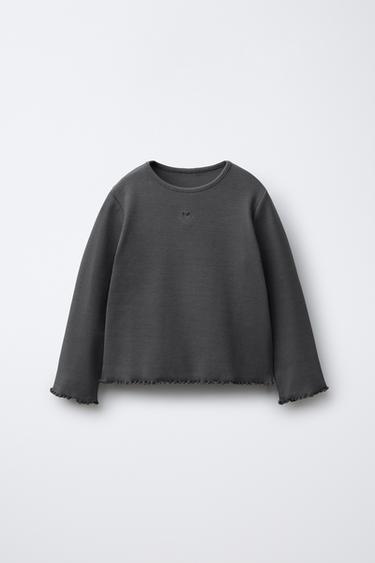 CAMISETA RIB CORAZÓN - Gris antracita de Zara