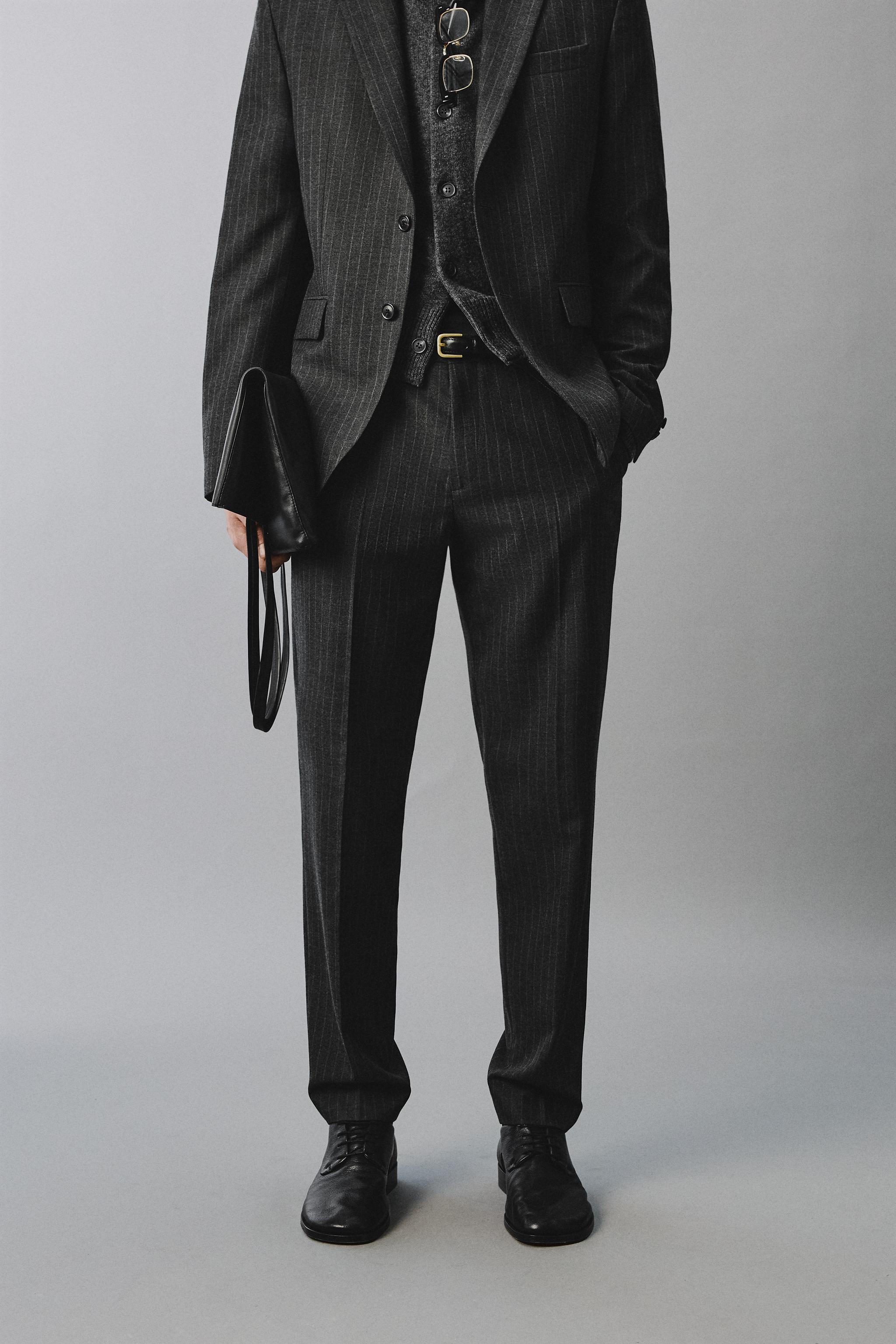 ピンストライプ柄スーツパンツ - チャコールグレー | ZARA Japan / 日本