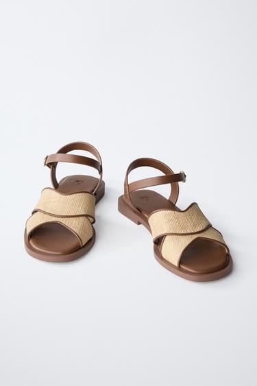 RAFFIA-EFFECT SANDALS - Ecru White by Zara - Image 2