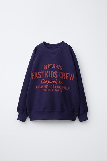 KNIT SLOGAN JUMPER - Blue by Zara