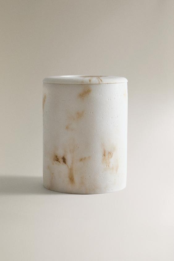 MARBLE-EFFECT BATHROOM TRASH CAN - Beige | ZARA Mexico