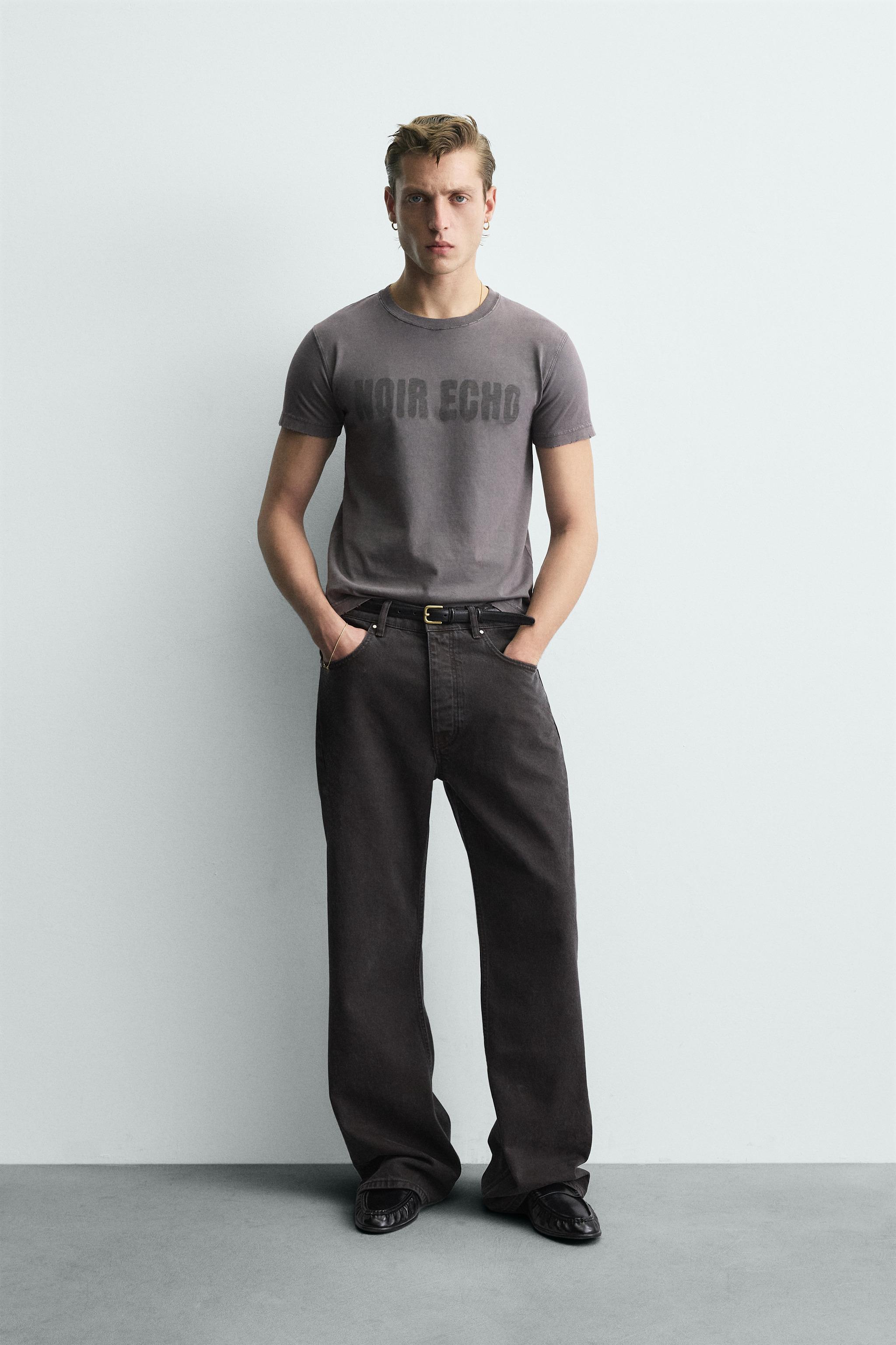 ねむ CAMISETA LAVADA COM MENSAGEM - Cinza / Torrado | ZARA Brasil