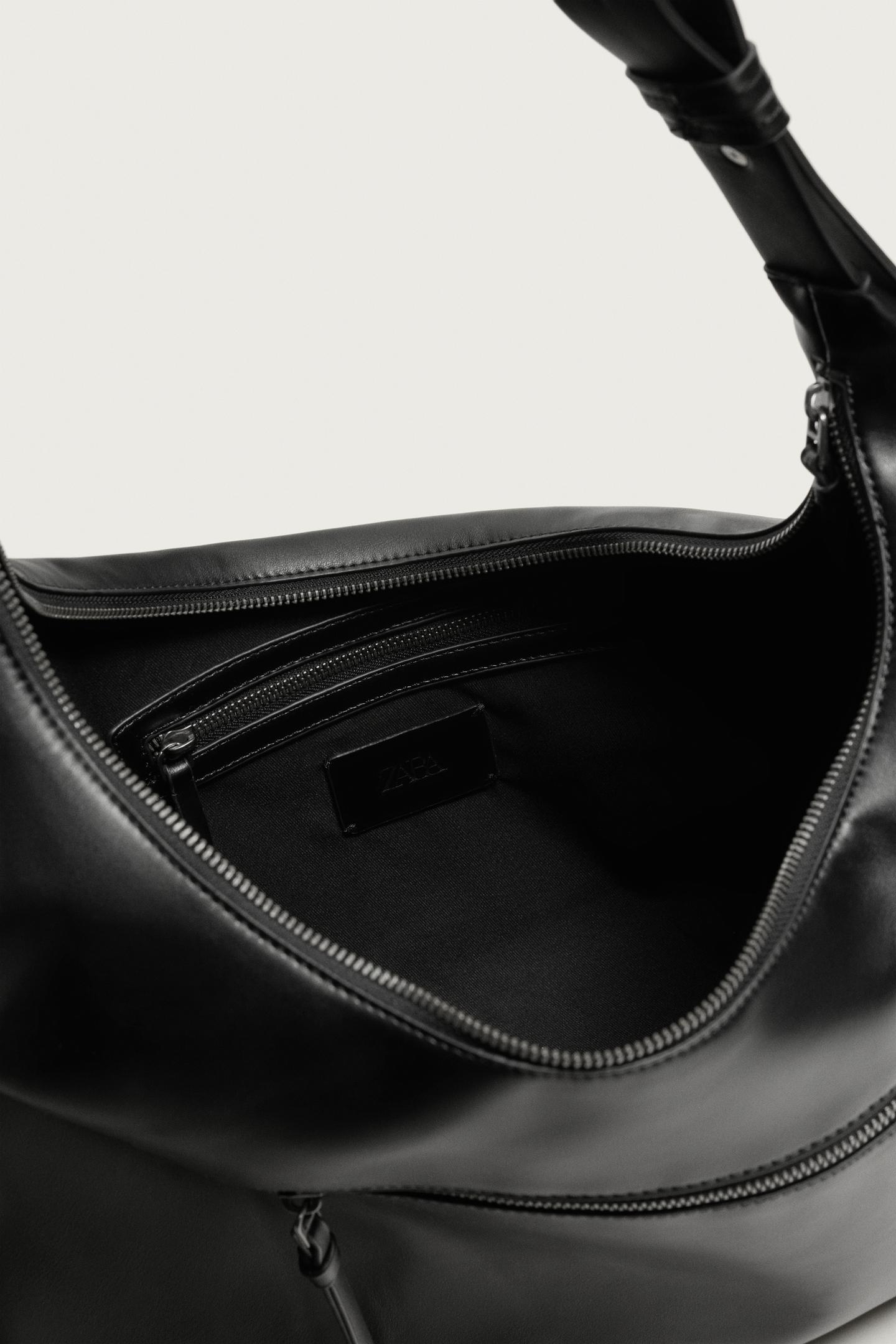 Мужская сумка Zara Asymmetrical Shoulder, цвет: Чёрный — фото 7