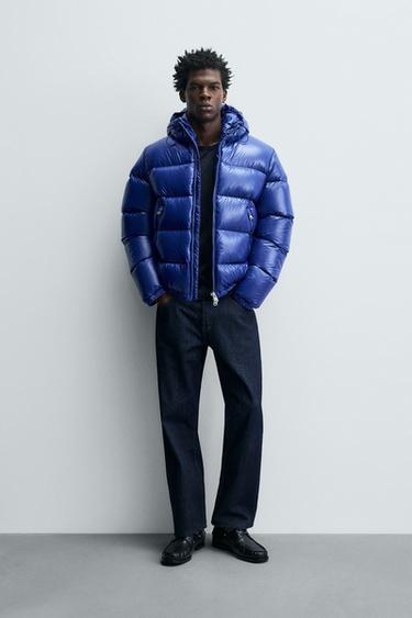100% FEATHER WATER-REPELLENT DOWN JACKET - Electric blue by Zara