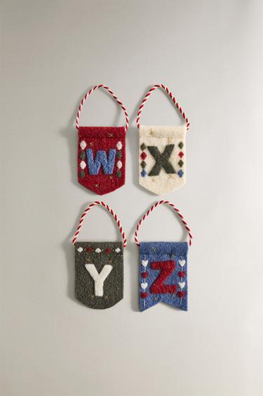 LETTER CHRISTMAS FLAG DECORATION (W-Z) - Multicoloured by Zara