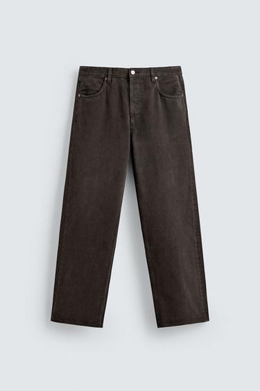 Zara STRAIGHT FIT JEANS - Brown