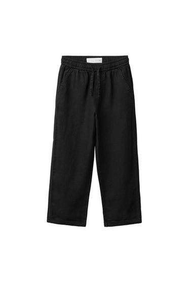 PANTALÓN STRAIGHT LINO - Negro de Zara