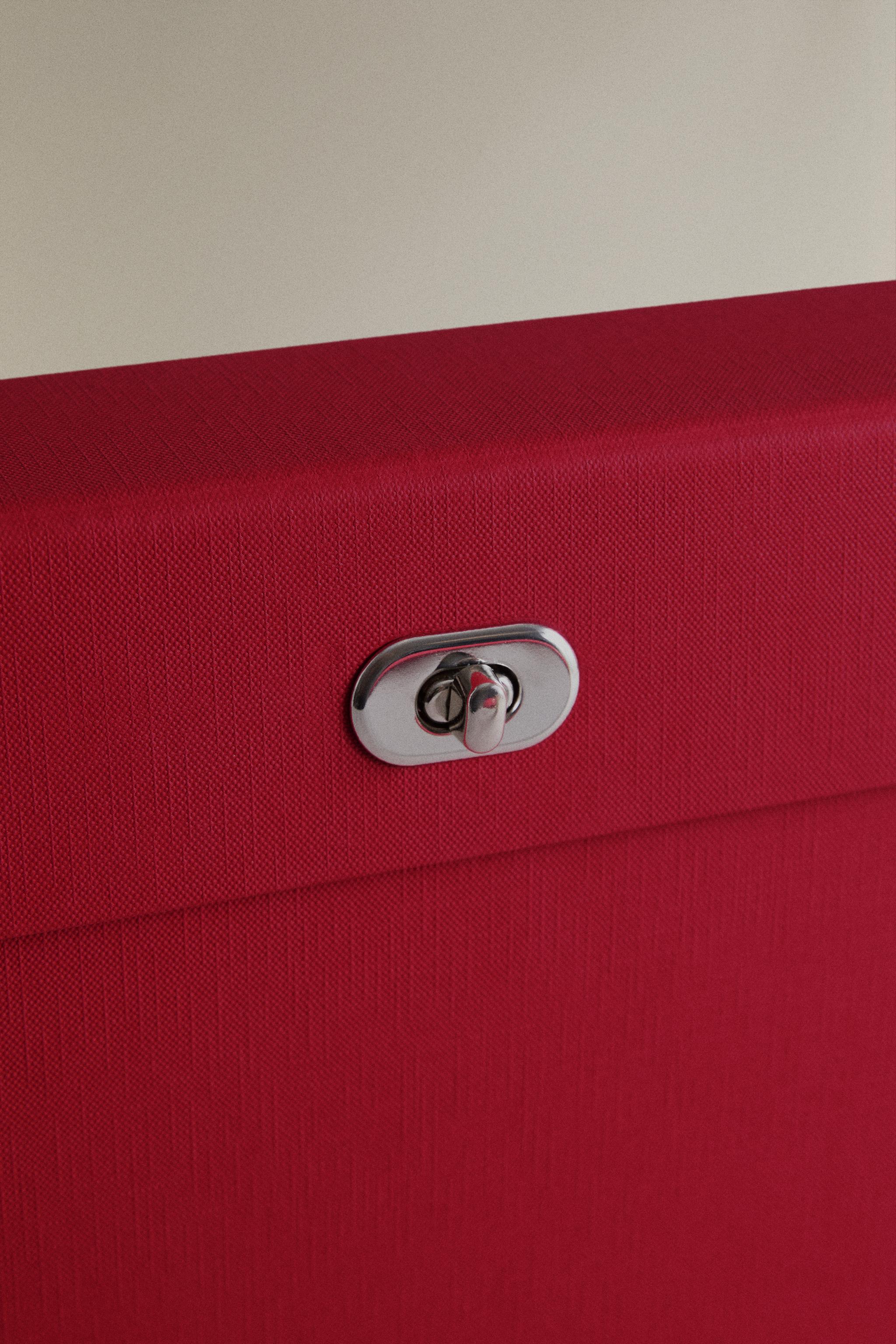 SLIM LINEN FILING BRIEFCASE — Red