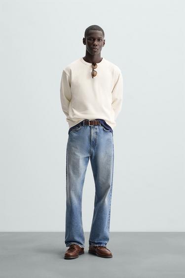 BASIC CREWNECK SWEATSHIRT - Oyster-white by Zara - Image 0