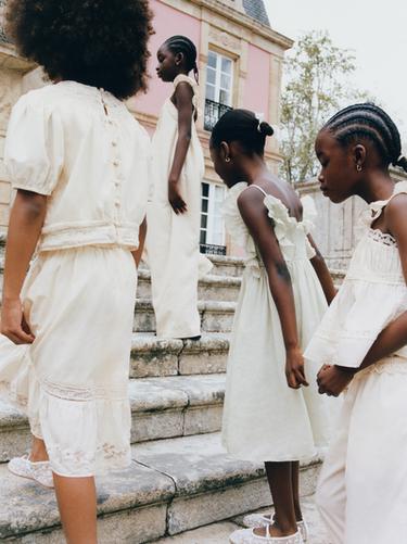 EMBROIDERED MIDI SKIRT - Ecru by Zara