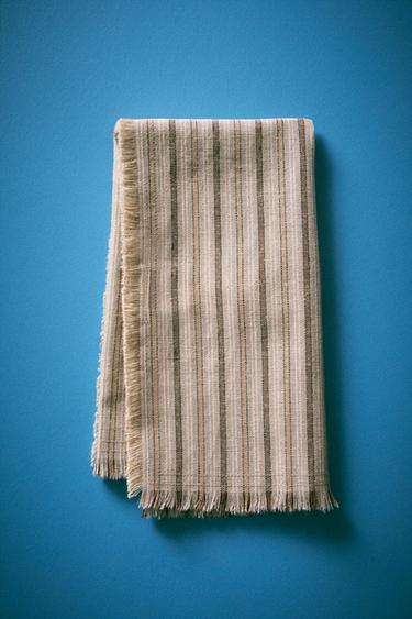 PACK OF STRIPED LINEN AND COTTON NAPKINS (PACK OF 2) - Grey by Zara - Image 6