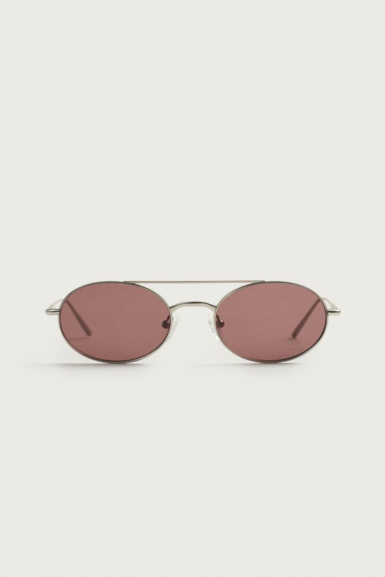 OVAL SUNGLASSES — Matte silver