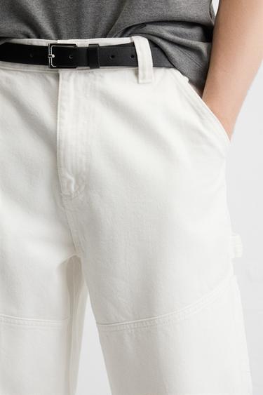 FADED CARPENTER POCKET TROUSERS - Oyster-white by Zara - Image 5