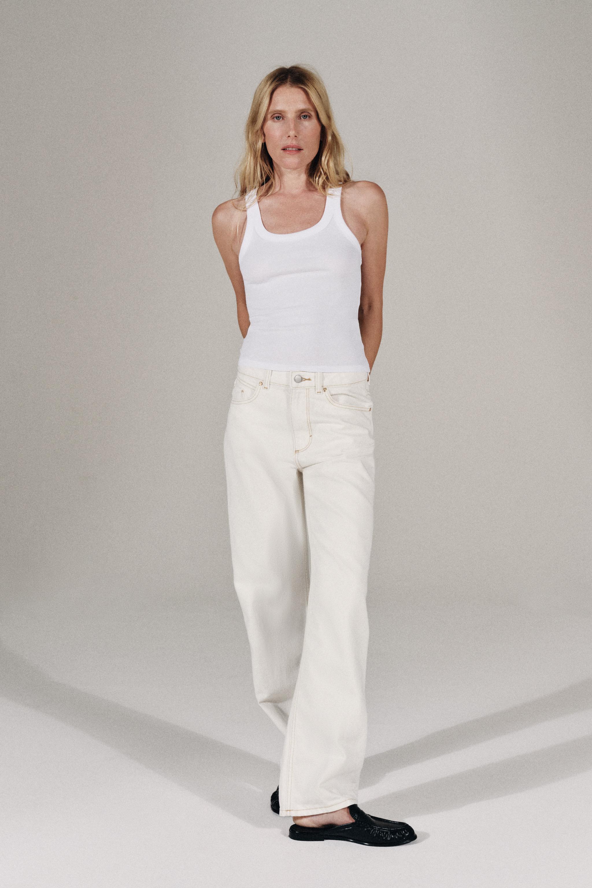 RIBBED TANK TOP — White