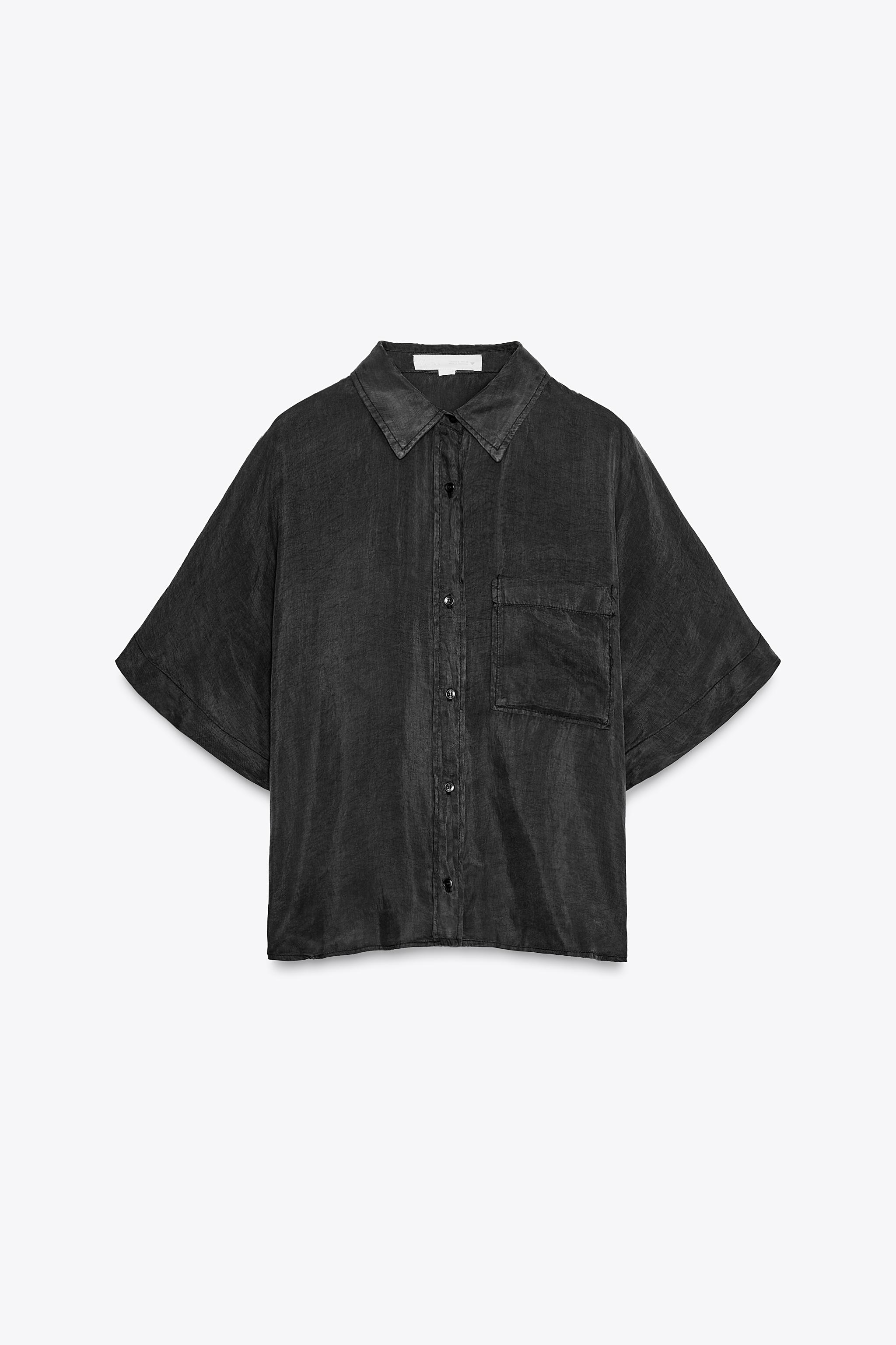 【ZARA】フルイドニットTシャツ ブラック | 0304/406/800 ZARA】フルイドニットTシャツ ブラック | 0304/406/800 (ZARA/T