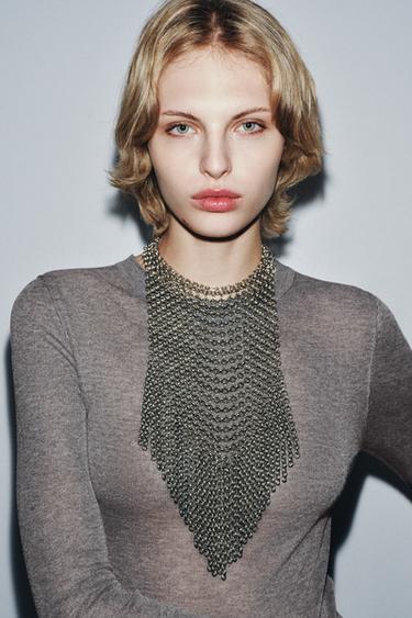 RING BIB NECKLACE - Silver by Zara - Image 0