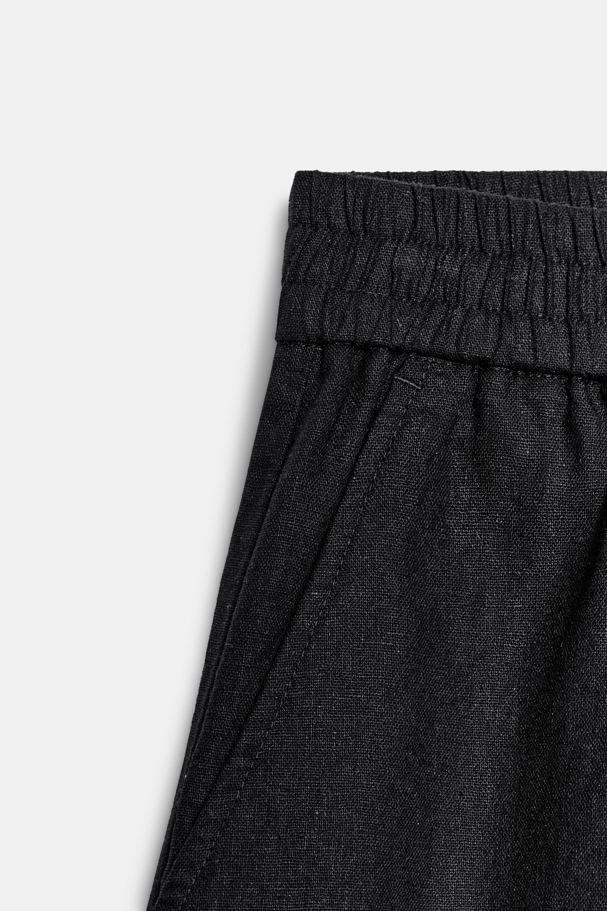 LINEN SHORTS WITH ELASTIC WAIST