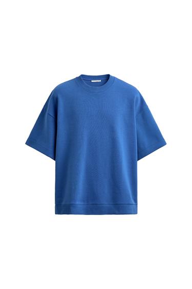 SUDADERA INTERLOCK TÉCNICA - Azulón de Zara