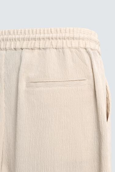 EMBOSSED RELAXED FIT BERMUDA SHORTS - Beige marl by Zara - Image 9