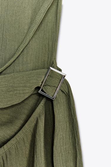 TEXTURED HALTER DRESS - Green by Zara - Image 7