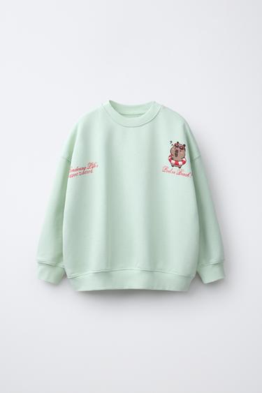 CAPIBARA CAPYFUN © PRINTED SWEATSHIRT - Light green by Zara