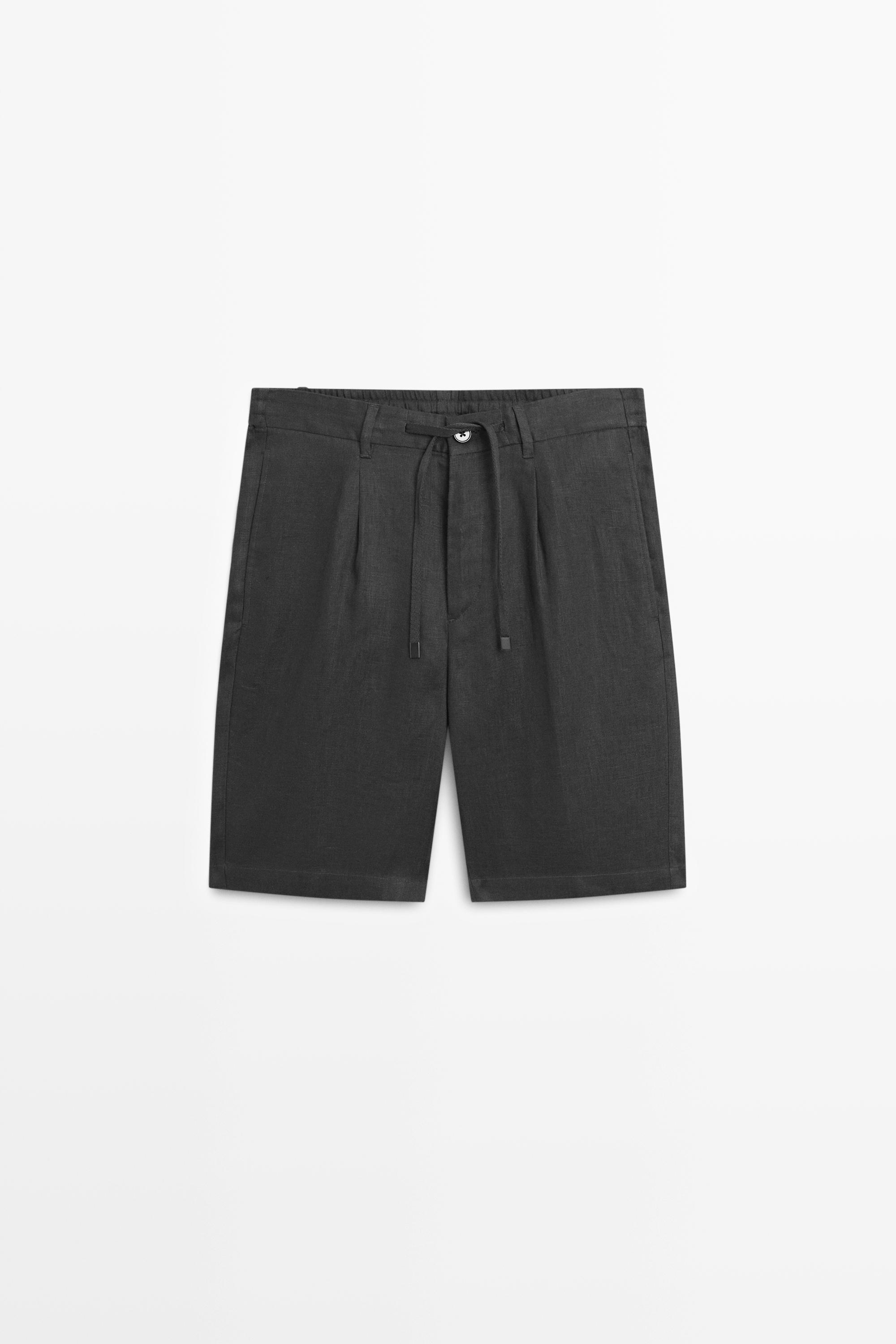 Linen co-ord elastic waist Bermuda shorts - 567 | ZARA United States