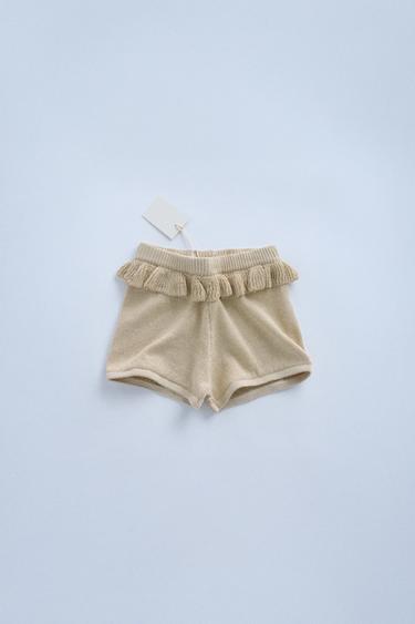 ZARA TIMELESS - RUFFLE KNIT BERMUDA SHORTS - Sand by Zara - Image 0