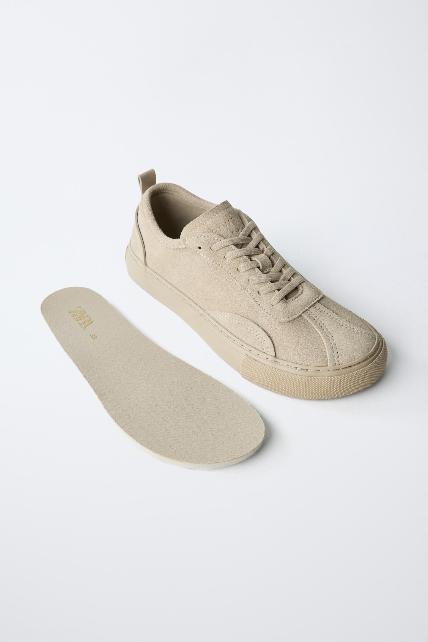 Детские кроссовки Zara Leather Barefoot, цвет: Серо-коричневый серый — фото 5