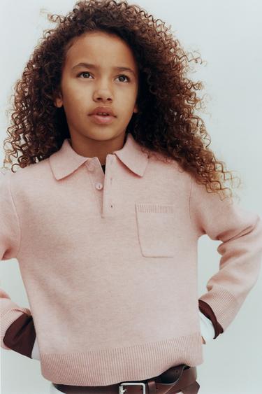 POLO KNIT SWEATER - Pale pink by Zara
