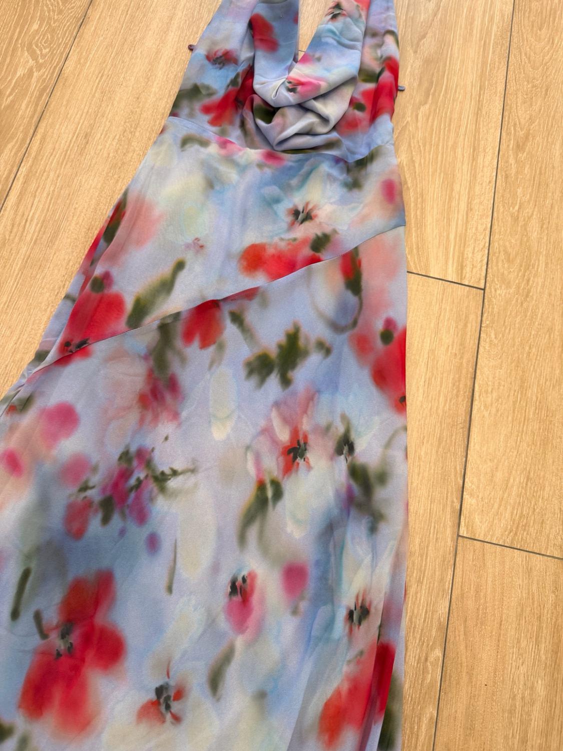 PRINTED HALTER MIDI DRESS - Image 6