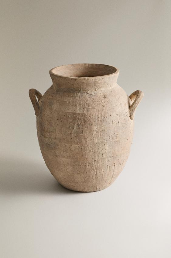 VASO DECORATIVO DE CERÂMICA OVAL - Cru / Bege da Zara - Imagem 0